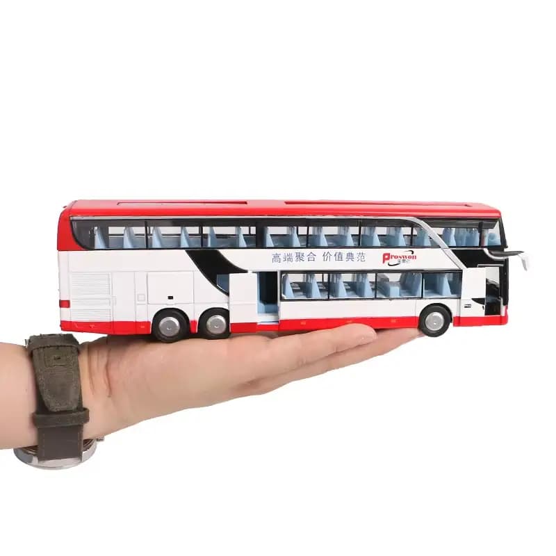 1:30 Scale High simulation Alloy Toys Double Sightseeing Bus Mode