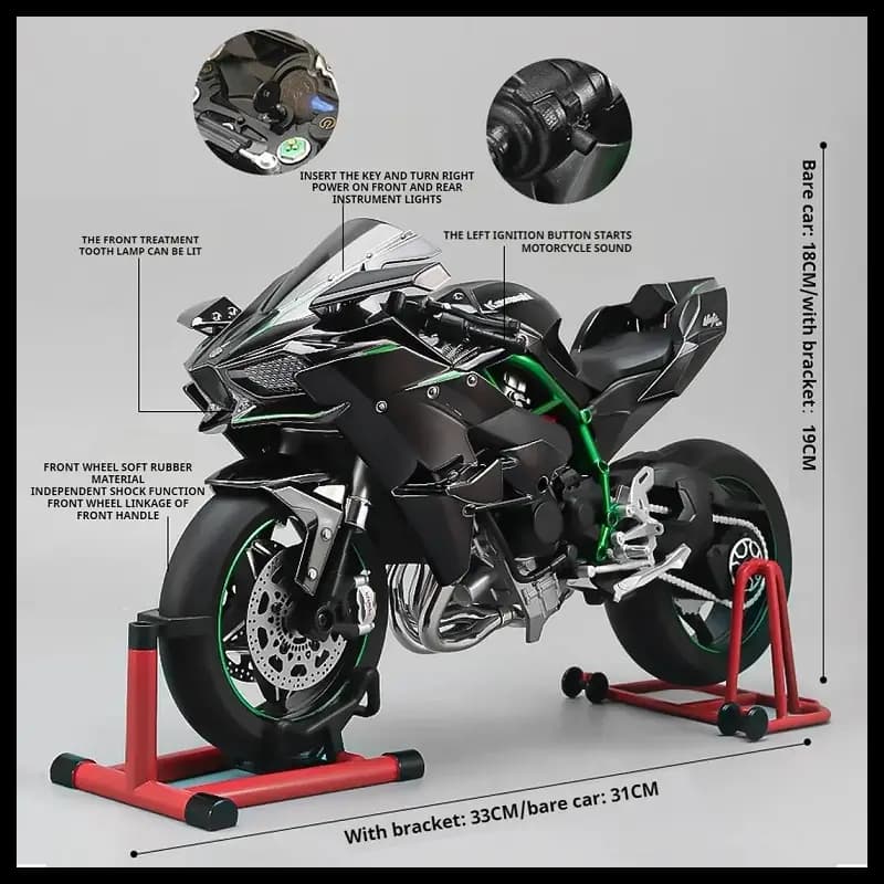 1:6 Diecast Kawasaki Ninja H2R Bootable Spray Bike