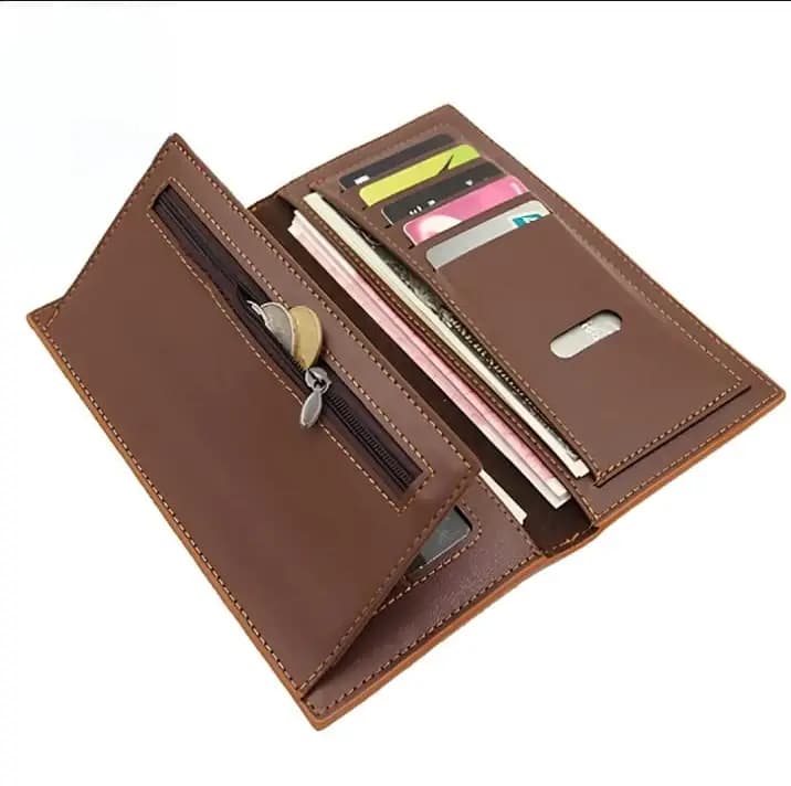 PU Leather Business Men's Wallets Solid PU Leather