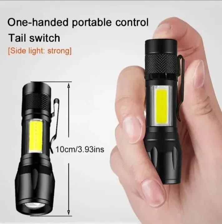 Portable Mini Led Flashlight Zoom Torch Built In Battery USB Rechargeable