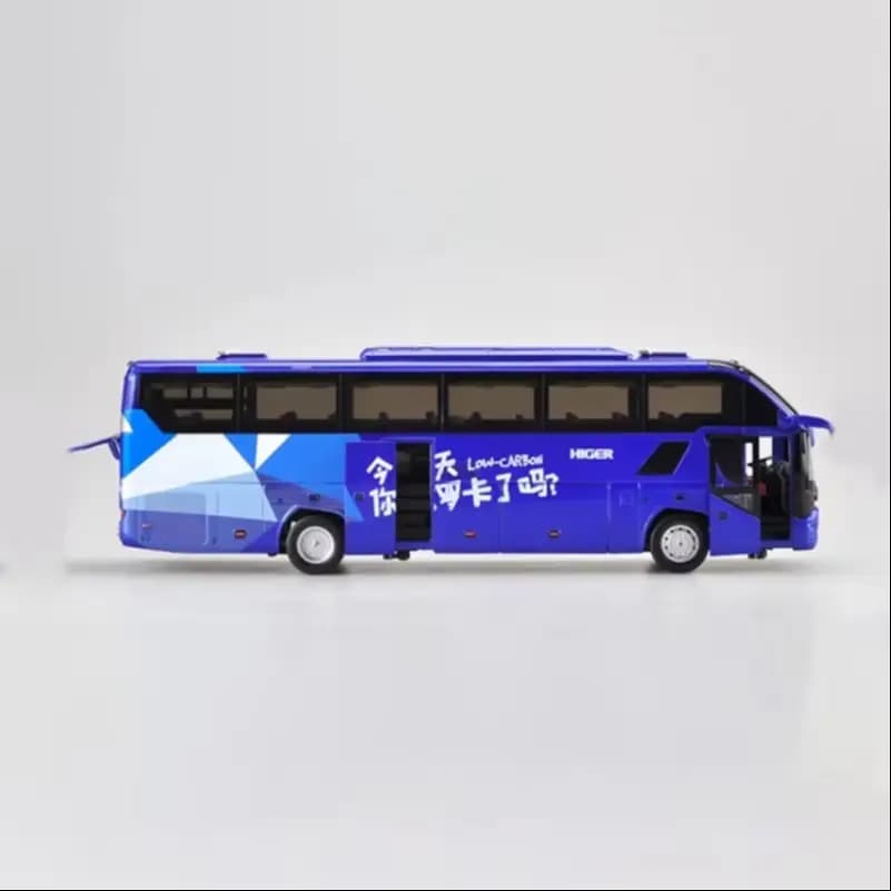 Diecast 1:42 Scale HIGER Bus H92 Alloy Car Model Finished Product Simulation Toy Collection Gift Static Model Display