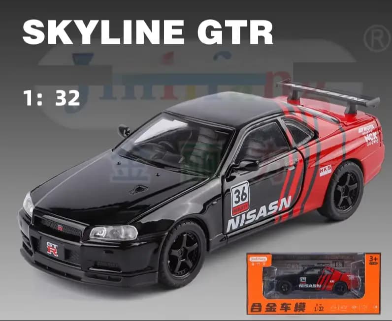 :32 Nissan Skyline GTR R34 JDM Racing Car Model