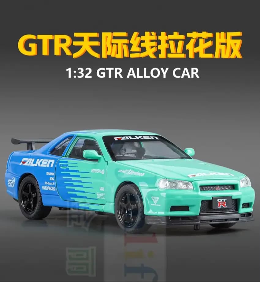 :32 Nissan Skyline GTR R34 JDM Racing Car Model