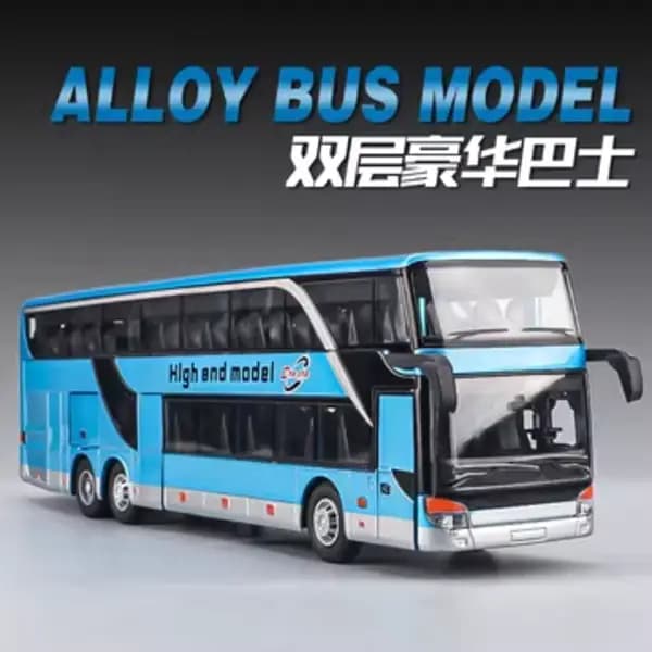 1:30 Scale High simulation Alloy Toys Double Sightseeing Bus Mode