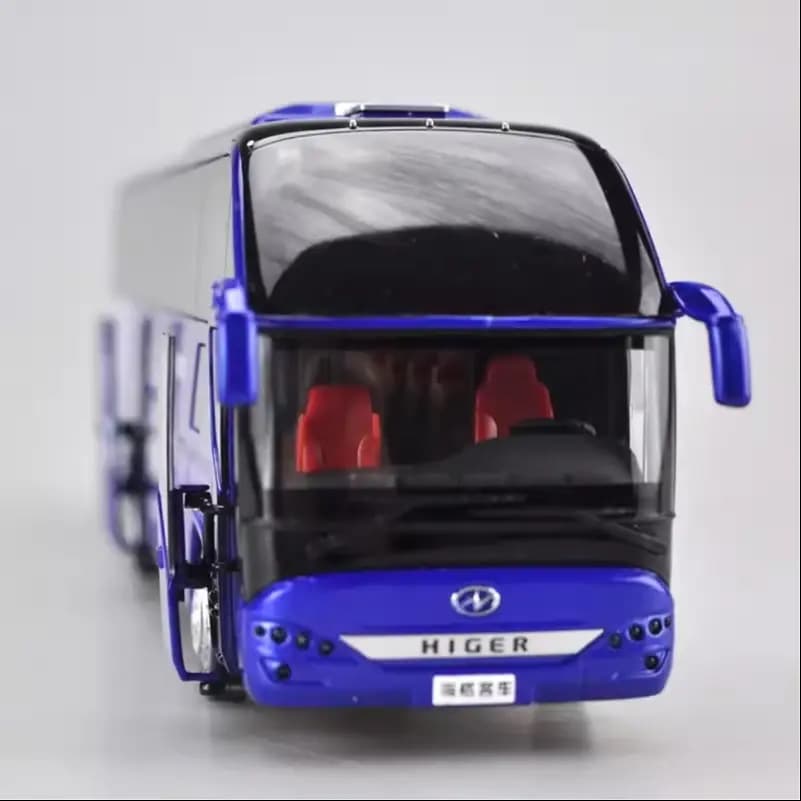 Diecast 1:42 Scale HIGER Bus H92 Alloy Car Model Finished Product Simulation Toy Collection Gift Static Model Display