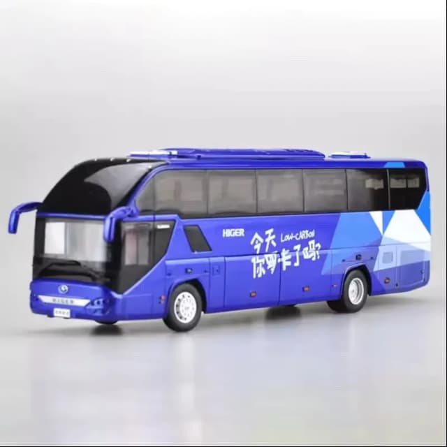 Diecast 1:42 Scale HIGER Bus H92 Alloy Car Model Finished Product Simulation Toy Collection Gift Static Model Display
