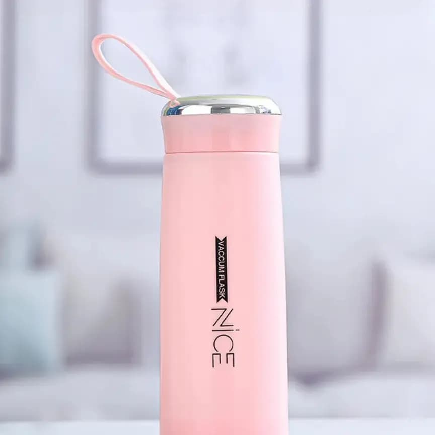 400ml Glass Water Bottles NICE | Double Wall Vacuum Insulation Hot & Cold Thermos Flask | Easy to Carry Travel Water Bottles