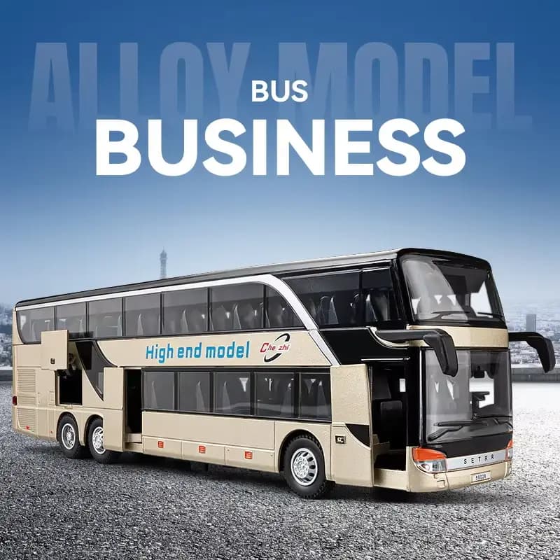 1:30 Scale High simulation Alloy Toys Double Sightseeing Bus Mode