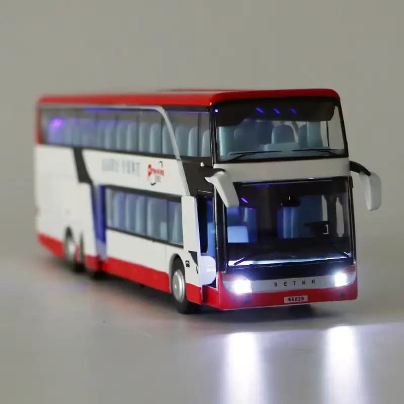 1:30 Scale High simulation Alloy Toys Double Sightseeing Bus Mode