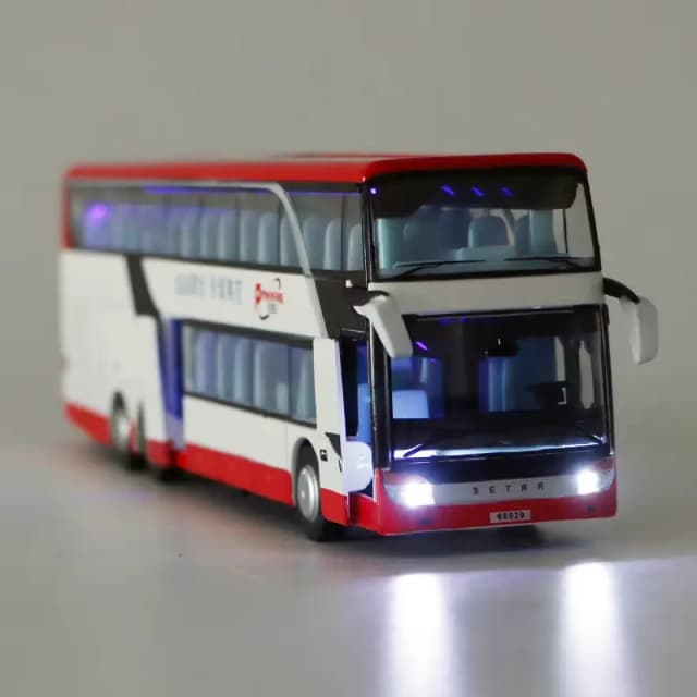 1:30 Scale High simulation Alloy Toys Double Sightseeing Bus Mode
