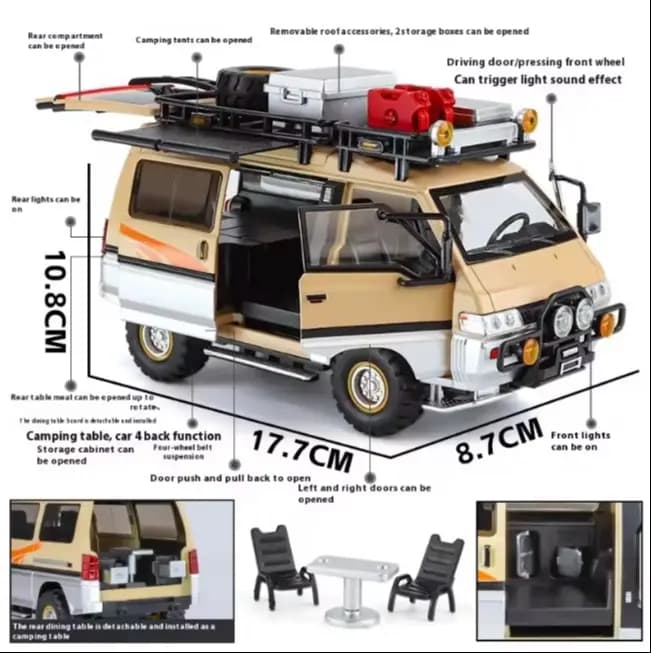1:24 Mitsubishi Delica Off-Road MPV Metal Alloy Car Model