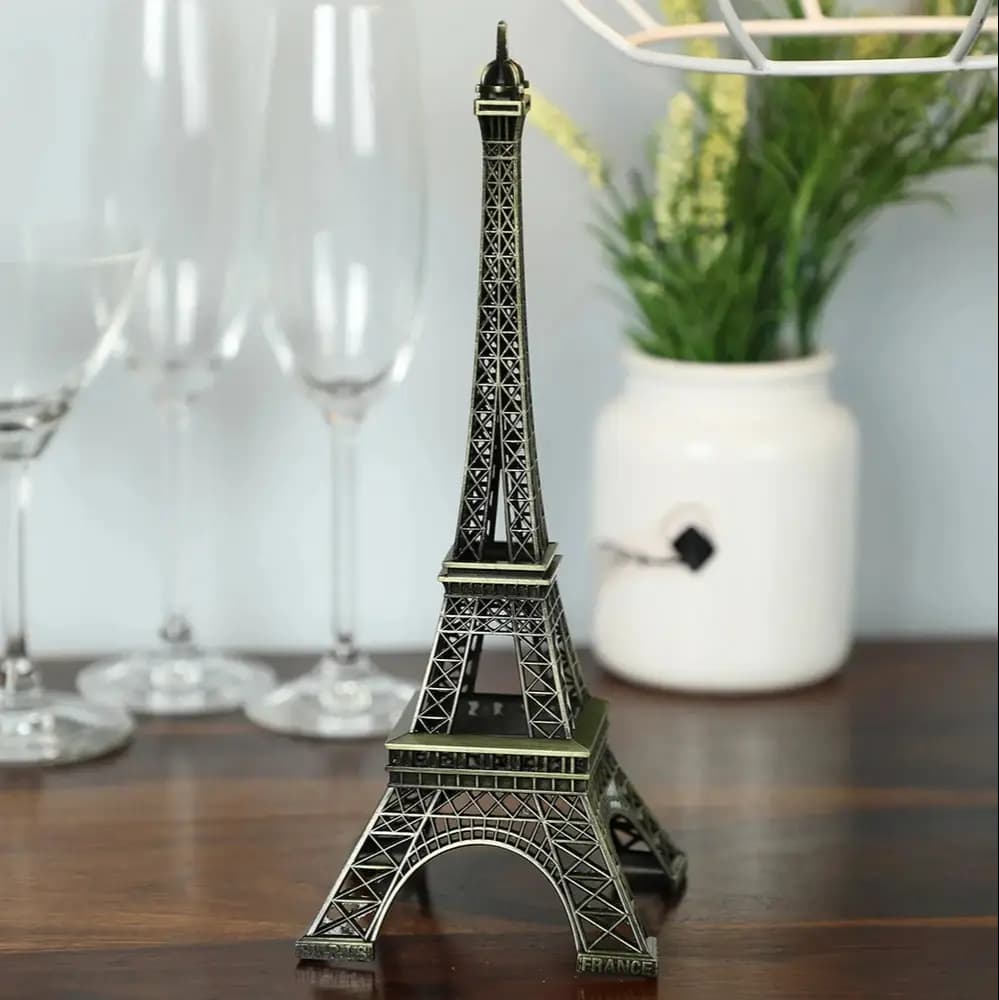 Eiffel Tower Showpiece Metal Eiffel Tower Eiffel Tower Figurine Metal Paris Eiffel Tower Metal Craft Famous  Landmark Building Metal Statue For Gift & Home