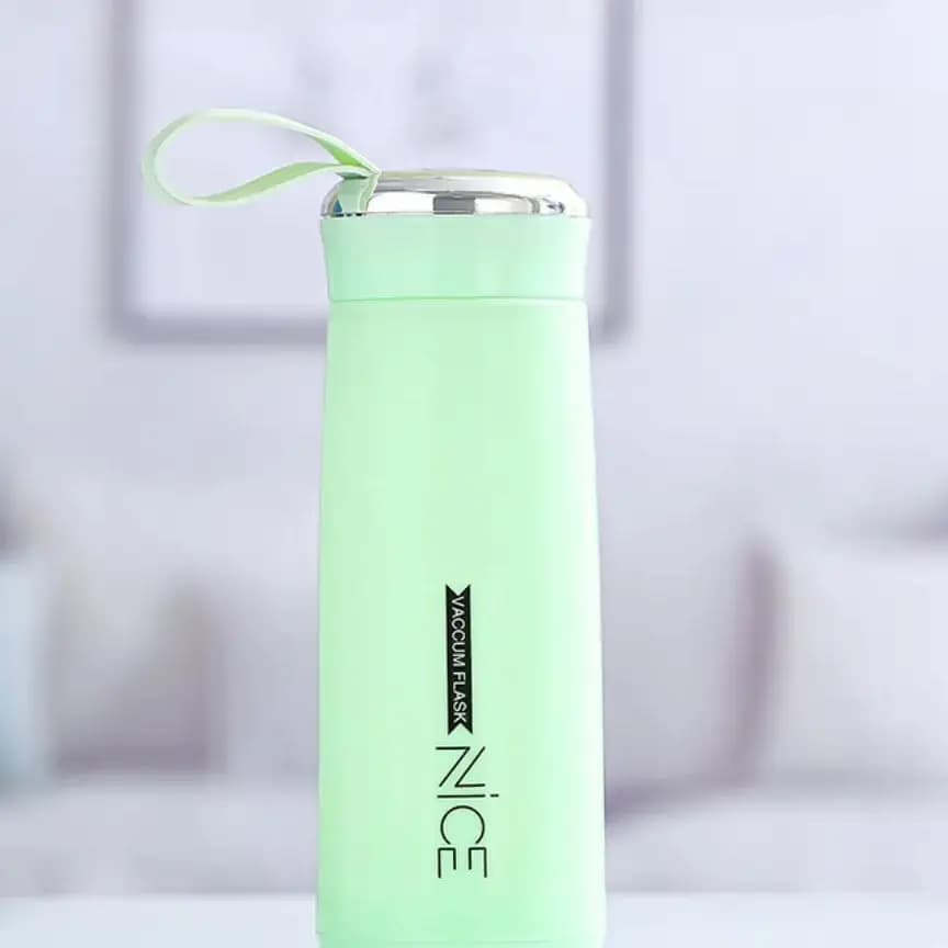 400ml Glass Water Bottles NICE | Double Wall Vacuum Insulation Hot & Cold Thermos Flask | Easy to Carry Travel Water Bottles