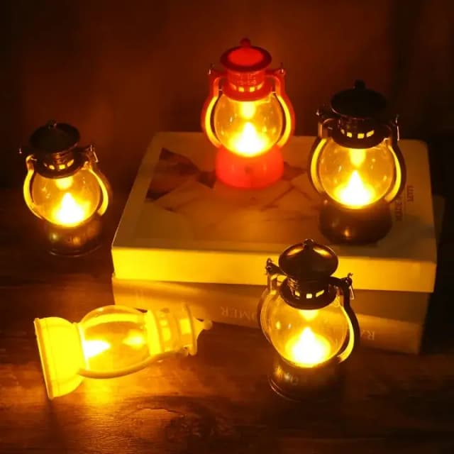 Retro Led Oil Lamp Pot-shaped Candle Light Portable Night Lights Ornament For Bedroom Decoration