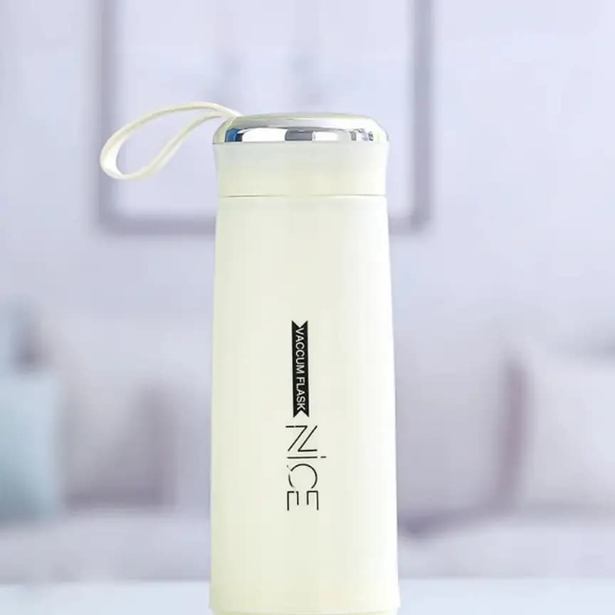 400ml Glass Water Bottles NICE | Double Wall Vacuum Insulation Hot & Cold Thermos Flask | Easy to Carry Travel Water Bottles