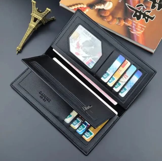 PU Leather Business Men's Wallets Solid PU Leather