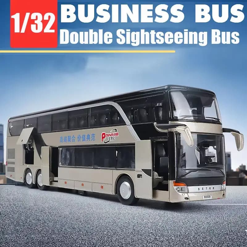 1:30 Scale High simulation Alloy Toys Double Sightseeing Bus Mode