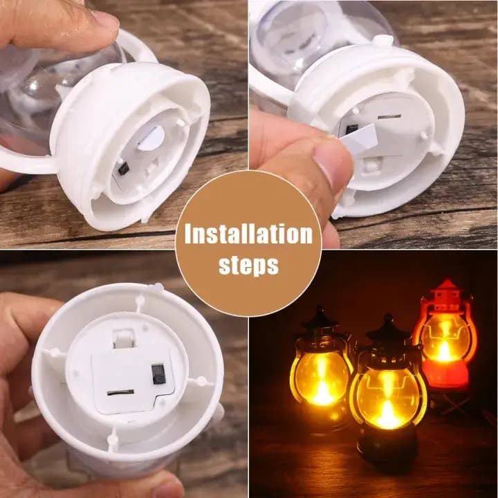Retro Led Oil Lamp Pot-shaped Candle Light Portable Night Lights Ornament For Bedroom Decoration
