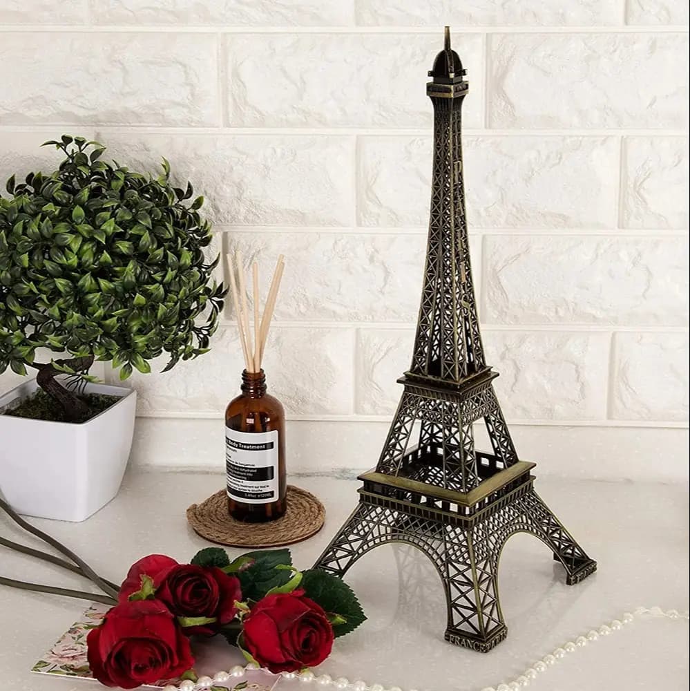 Eiffel Tower Showpiece Metal Eiffel Tower Eiffel Tower Figurine Metal Paris Eiffel Tower Metal Craft Famous  Landmark Building Metal Statue For Gift & Home